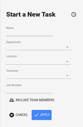 Employees track hours using a task timer in MinuteWorx punch clock app